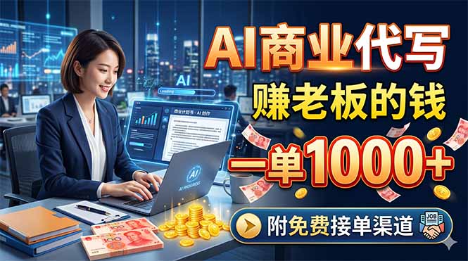 AI商业代写，赚老板的钱，一单1000+，附免费接单渠道-皮皮网创
