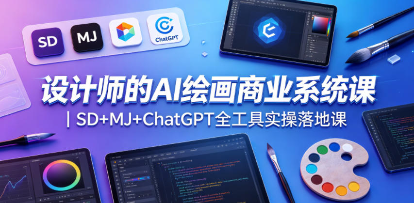 设计师的AI绘画商业系统课｜SD+MJ+ChatGPT全工具实操落地课-皮皮网创