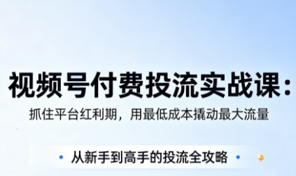渔财老师·视频号付费投流实战课(更新5月)-皮皮网创