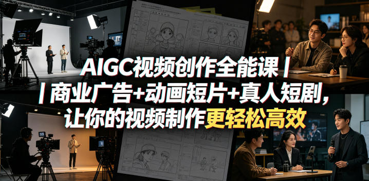 AIGC视频创作全能课｜商业广告+动画短片+真人短剧，让你的视频制作更轻松高效-皮皮网创