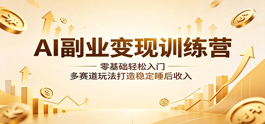 AI副业变现训练营：零基础轻松入门，多赛道玩法打造稳定睡后收入-皮皮网创