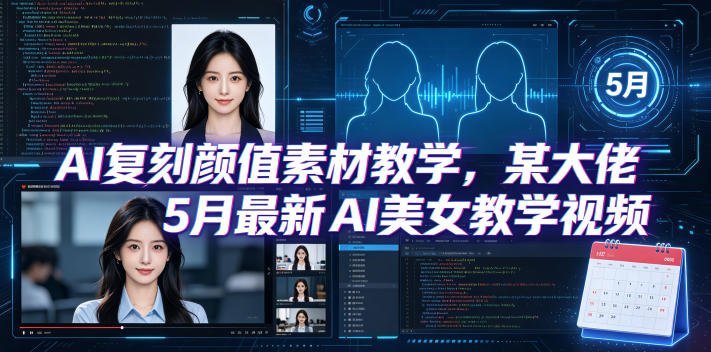 AI复刻颜值素材教学，某大佬5月最新AI美女教学视频，内含4月好物复刻教学-皮皮网创