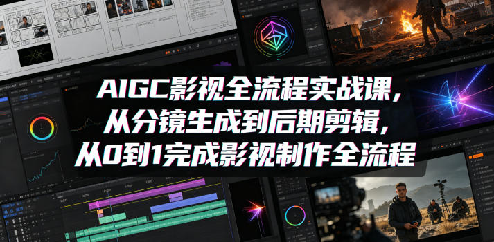 AIGC影视全流程实战课，从分镜生成到后期剪辑，从0到1完成影视制作全流程-皮皮网创