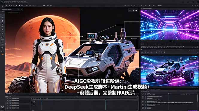 AIGC影视剪辑进阶课：DeepSeek生成脚本+Martini生成视频+剪辑后期，完整制作AI短片-皮皮网创