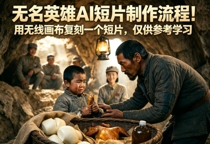 无名英雄AI短片制作流程！用无线画布复刻一个短片，仅供参考学习-皮皮网创