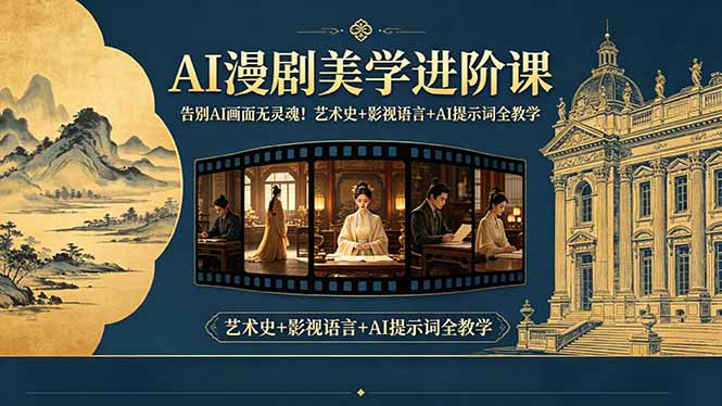告别AI画面无灵魂！AI漫剧美学进阶课，艺术史+影视语言+AI提示词全教学-皮皮网创