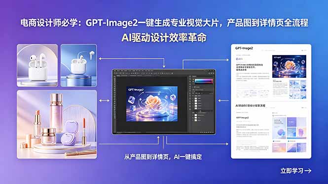 电商设计师必学:GPT-Image2一键生成专业视觉大片,产品图到详情页全流程-皮皮网创