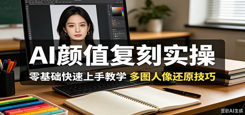 AI颜值复刻实操，零基础快速上手教学，多图人像还原技巧-皮皮网创