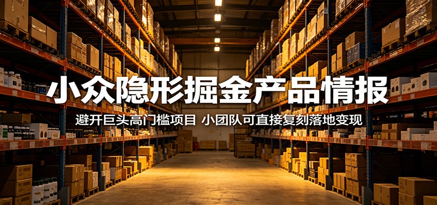 小众隐形掘金产品情报：避开巨头高门槛项目，小团队可直接复刻落地变现-皮皮网创