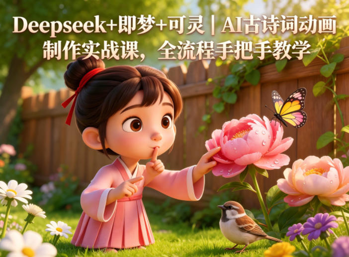 Deepseek+即梦+可灵|AI古诗词动画制作实战课,全流程手把手教学-皮皮网创