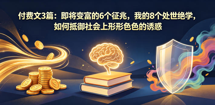付费文3篇：即将变富的6个征兆，我的8个处世绝学，如何抵御社会上形形色色的诱惑-皮皮网创