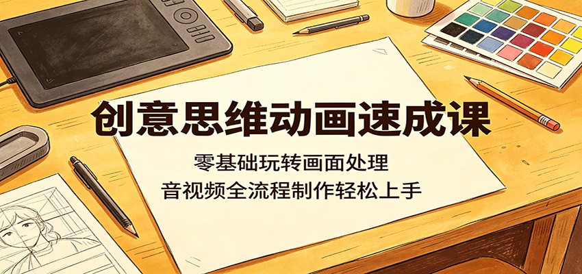 创意思维动画速成课：零基础玩转画面处理，音视频全流程制作轻松上手-皮皮网创