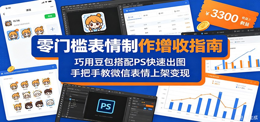 零门槛表情制作增收指南:巧用豆包搭配 PS 快速出图,手把手教微信表情上架变现-皮皮网创