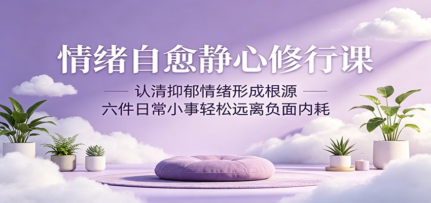 情绪自愈静心修行课:认清抑郁情绪形成根源,六件日常小事轻松远离负面内耗-皮皮网创