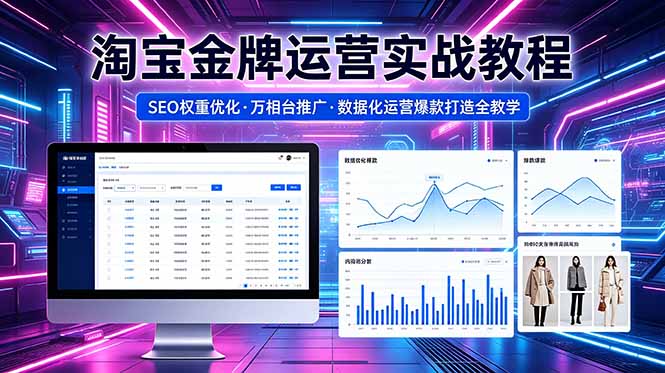 2026 淘宝金牌运营实战教程,SEO权重优化万相台推广,数据化运营爆款打造全教学-皮皮网创