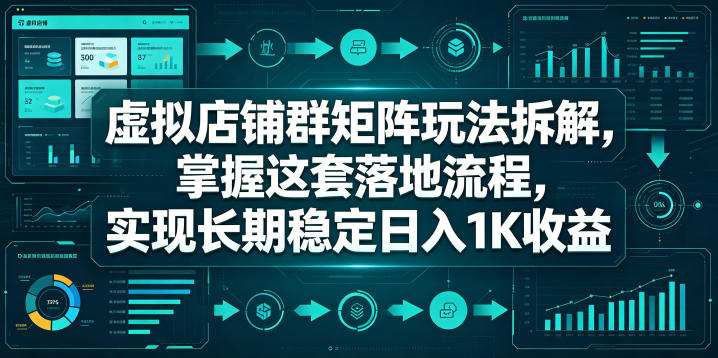 虚拟店铺群矩阵玩法拆解，掌握这套落地流程，实现长期稳定日入1K收益【揭秘】-皮皮网创
