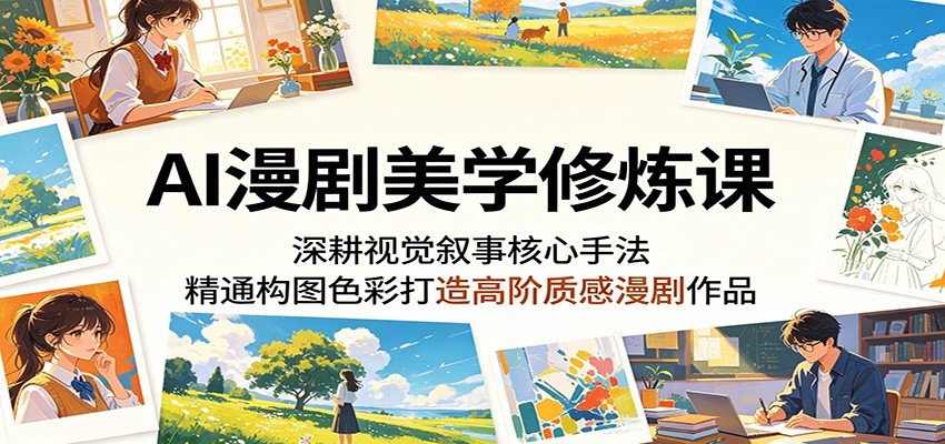 AI漫剧美学修炼课：深耕视觉叙事核心手法，精通构图色彩打造高阶质感漫剧作品-皮皮网创