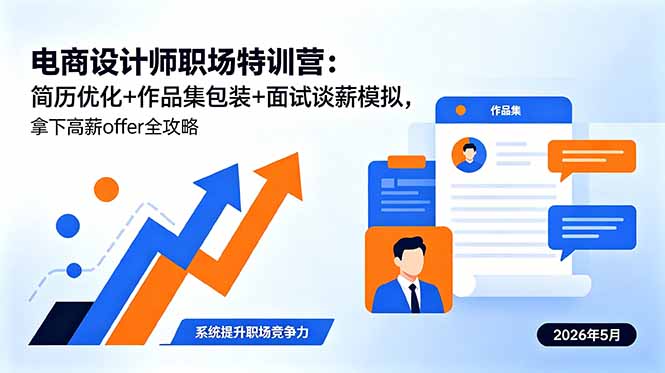 电商设计师职场特训营：简历优化+作品集包装+面试谈薪模拟，拿下高薪offer全攻略-皮皮网创