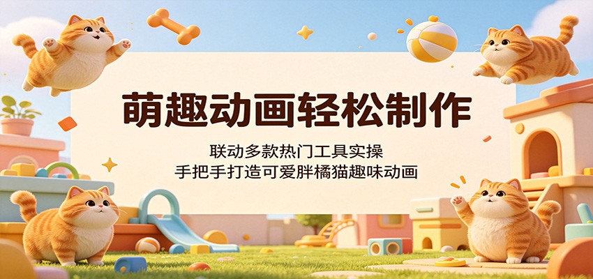 萌趣动画轻松制作，联动多款热门工具实操，手把手打造可爱胖橘猫趣味动画-皮皮网创