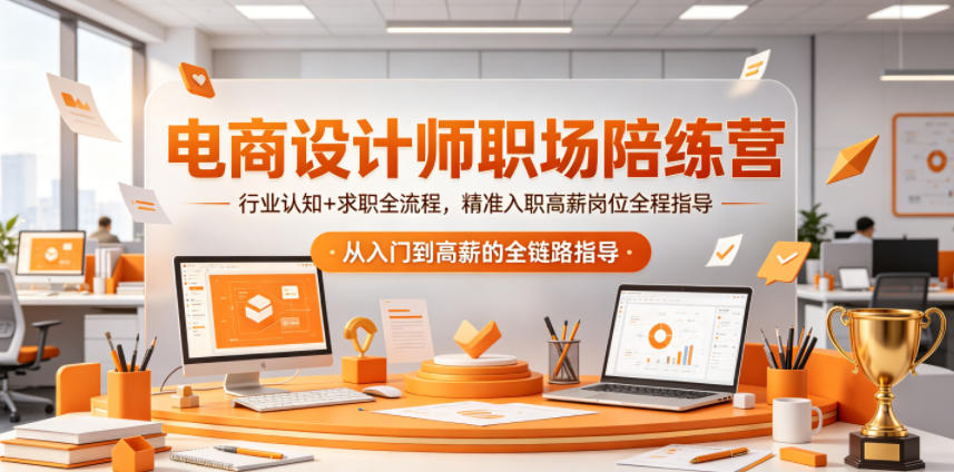 电商设计师职场陪练营，行业认知+求职全流程，精准入职高薪岗位全程指导-皮皮网创
