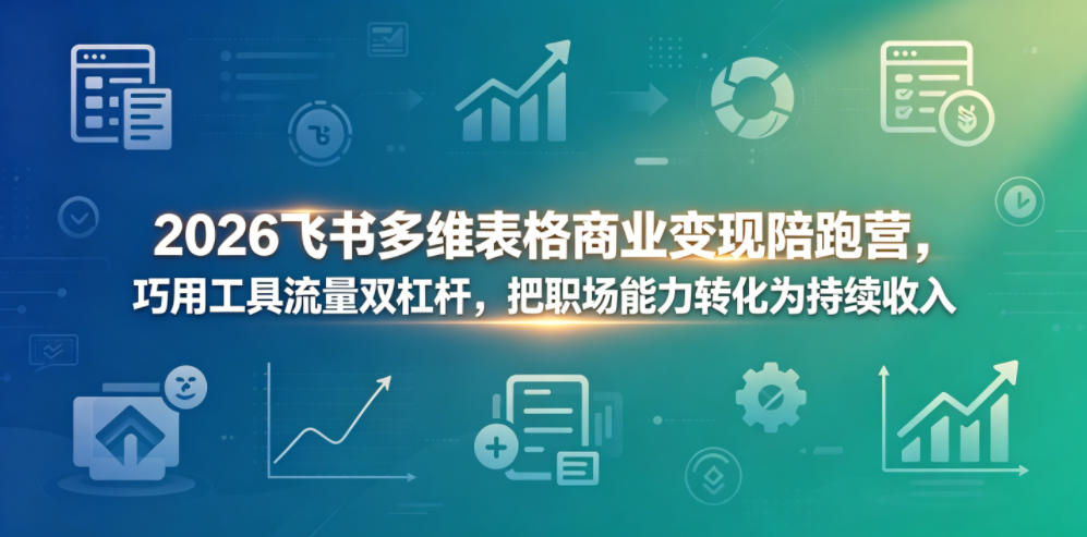 2026飞书多维表格商业变现陪跑营,巧用工具流量双杠杆,把职场能力转化为持续收入-皮皮网创