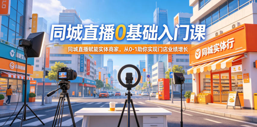 同城直播0基础入门课，同城直播赋能实体商家，从0-1助你实现门店业绩增长-皮皮网创