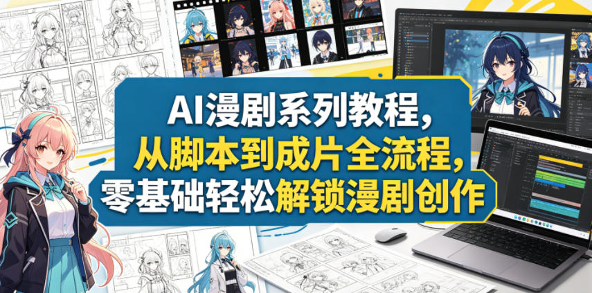 AI漫剧系列教程，从脚本到成片全流程，零基础轻松解锁漫剧创作-皮皮网创