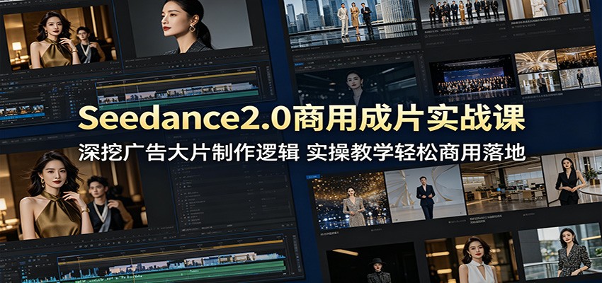 Seedance2.0商用成片实战课：深挖广告大片制作逻辑，实操教学轻松商用落地-皮皮网创