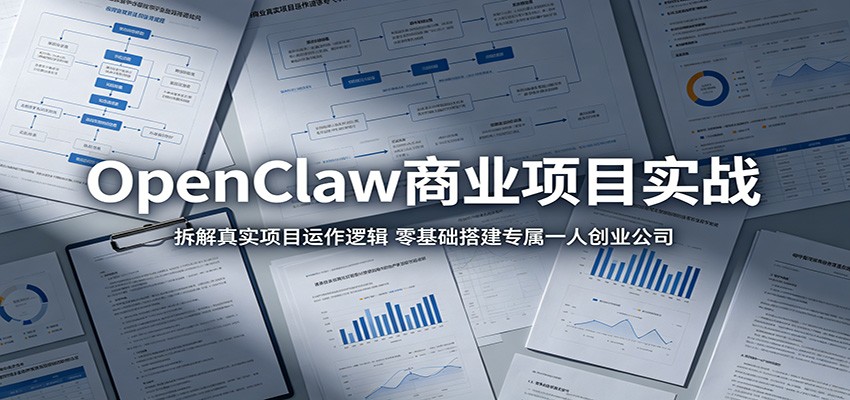 OpenClaw商业项目实战：拆解真实项目运作逻辑，零基础搭建专属一人创业公司-皮皮网创