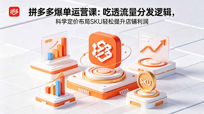 拼多多爆单运营实战课：吃透流量分发逻辑，科学定价布局SKU轻松提升店铺利润-皮皮网创