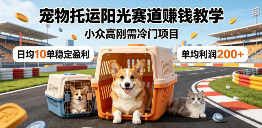 宠物托运阳光赛道賺钱教学，小众高刚需冷门项目，日均10单稳定盈利，单均利润200+-皮皮网创