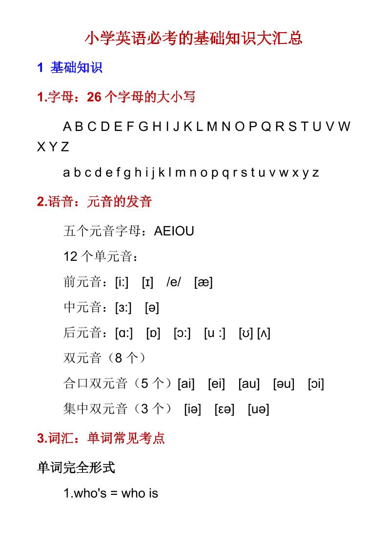六年级下英语必考基础知识大汇总-皮皮网创