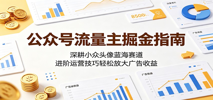 公众号流量主掘金指南:深耕小众头像蓝海赛道,进阶运营技巧轻松放大广告收益-皮皮网创