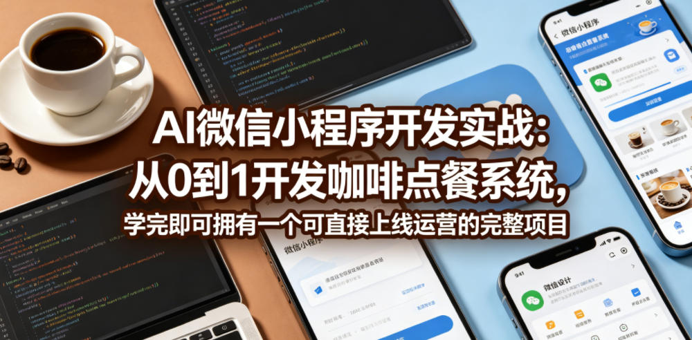 AI微信小程序开发实战：从0到1开发咖啡点餐系统，学完即可拥有一个可直接上线运营的完整项目-皮皮网创