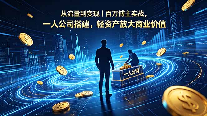 从流量到变现｜百万博主实战，一人公司搭建，轻资产放大商业价值-皮皮网创