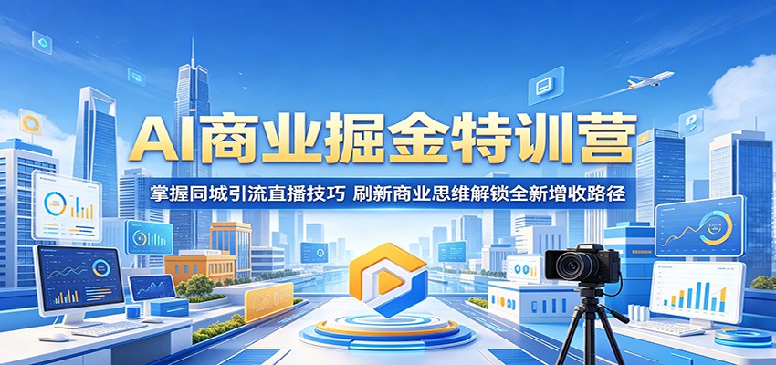 AI商业掘金特训营:掌握同城引流直播技巧,刷新商业思维解锁全新增收路径-皮皮网创