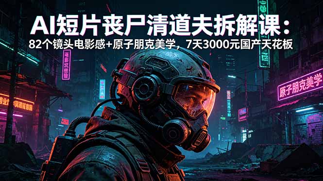 AI短片《丧尸清道夫》拆解课：82个镜头电影感+原子朋克美学，7天3000元国产天花板-皮皮网创