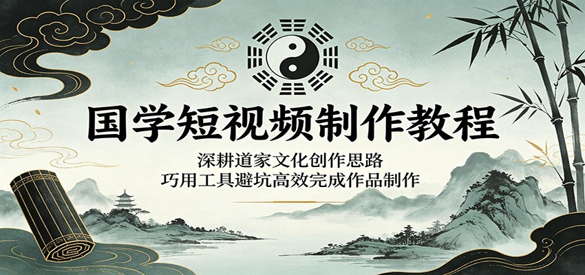 国学短视频制作教程：深耕道家文化创作思路，巧用工具避坑高效完成作品制作-皮皮网创