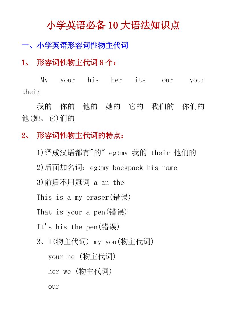 六年级下英语小学必备10大语法知识点-皮皮网创