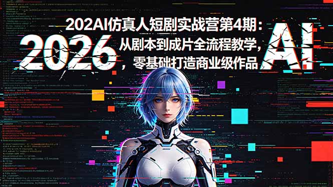 2026AI仿真人短剧实战营第4期：从剧本到成片全流程教学，零基础打造商业级作品-皮皮网创