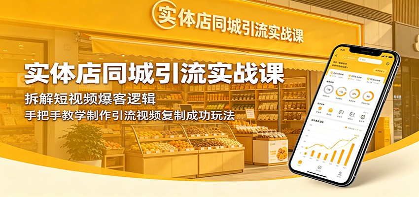 实体店同城引流实战课：拆解短视频爆客逻辑，手把手教学制作引流视频复制成功玩法-皮皮网创