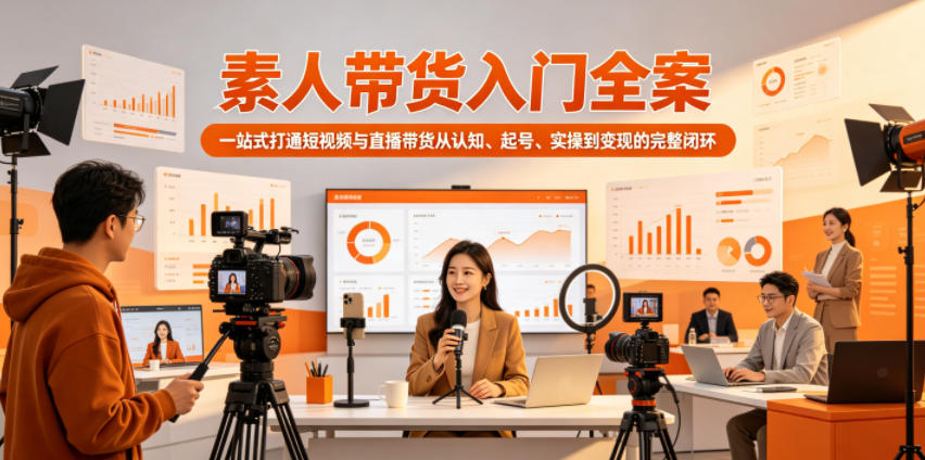 素人带货入门全案，一站式打通短视频与直播带货从认知、起号、实操到变现的完整闭环-皮皮网创