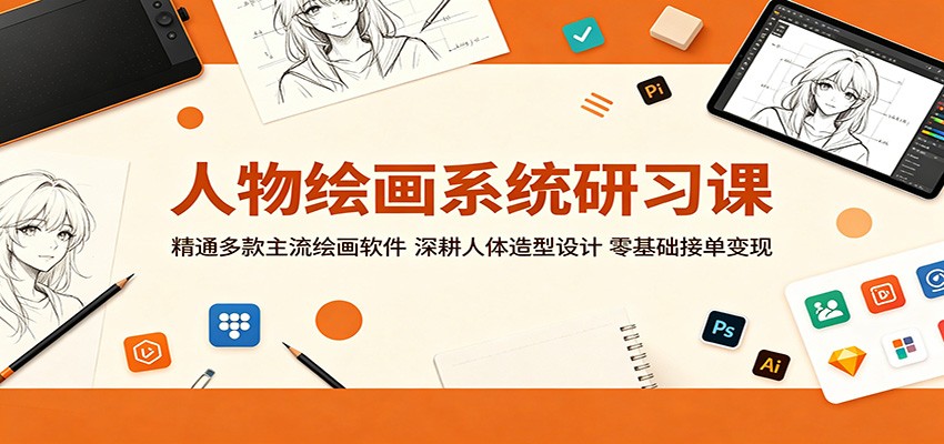 人物绘画系统研习课：精通多款主流绘画软件，深耕人体造型设计，零基础接单变现-皮皮网创