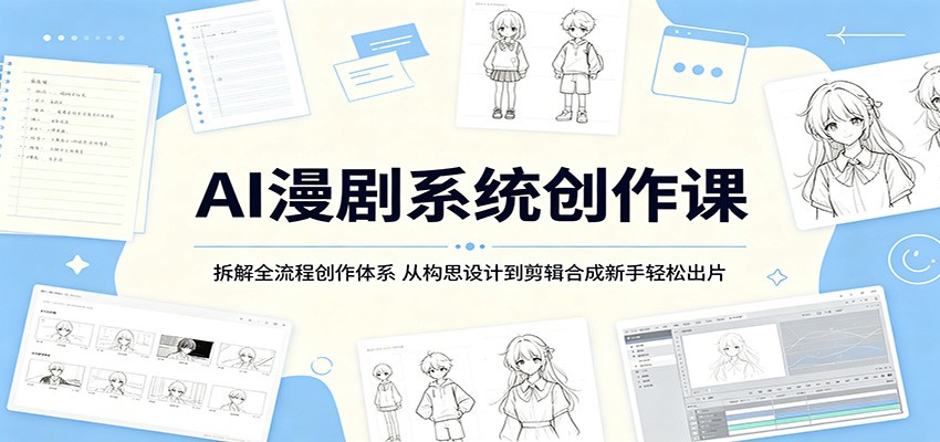 AI漫剧系统创作课:拆解全流程创作体系,从构思设计到剪辑合成新手轻松出片-皮皮网创