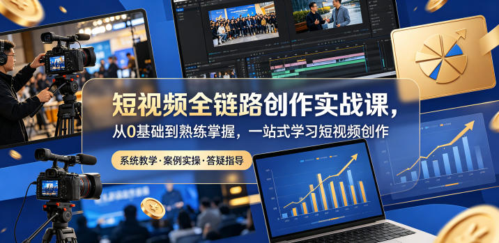 短视频全链路创作实战课，从0基础到熟练掌握，一站式学习短视频创作-皮皮网创