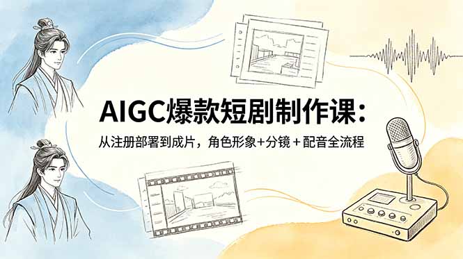 AIGC爆款短剧制作课：从注册部署到成片，角色形象+分镜+配音全流程-皮皮网创