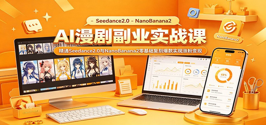 AI漫剧副业实战课：精通Seedance2.0与NanoBanana2零基础复刻爆款实现涨粉变现-皮皮网创