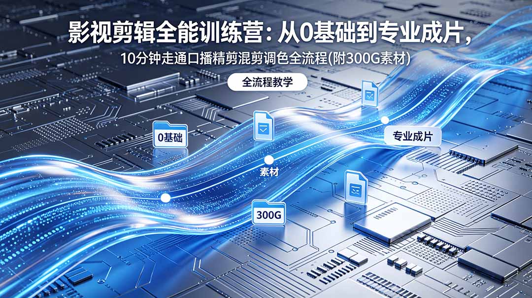 2026影视剪辑全能实战课｜0基础到专业成片，全流程教学，高清带300G素材-皮皮网创