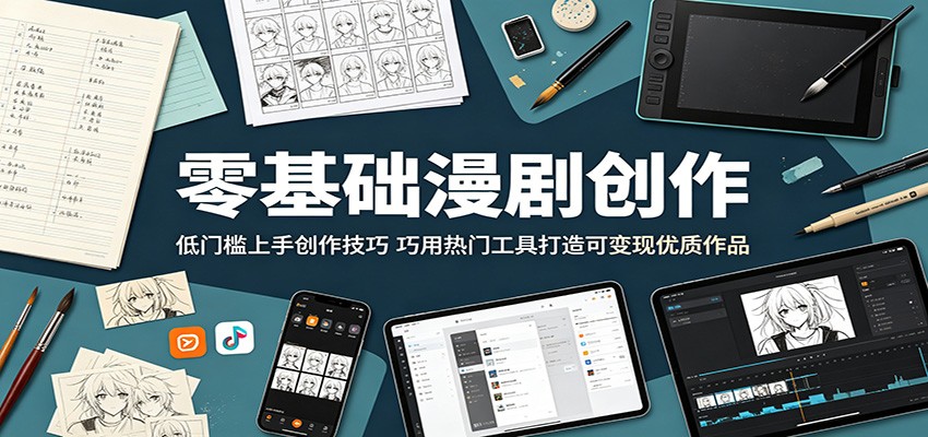 零基础漫剧创作：低门槛上手创作技巧，巧用热门工具打造可变现优质作品-皮皮网创