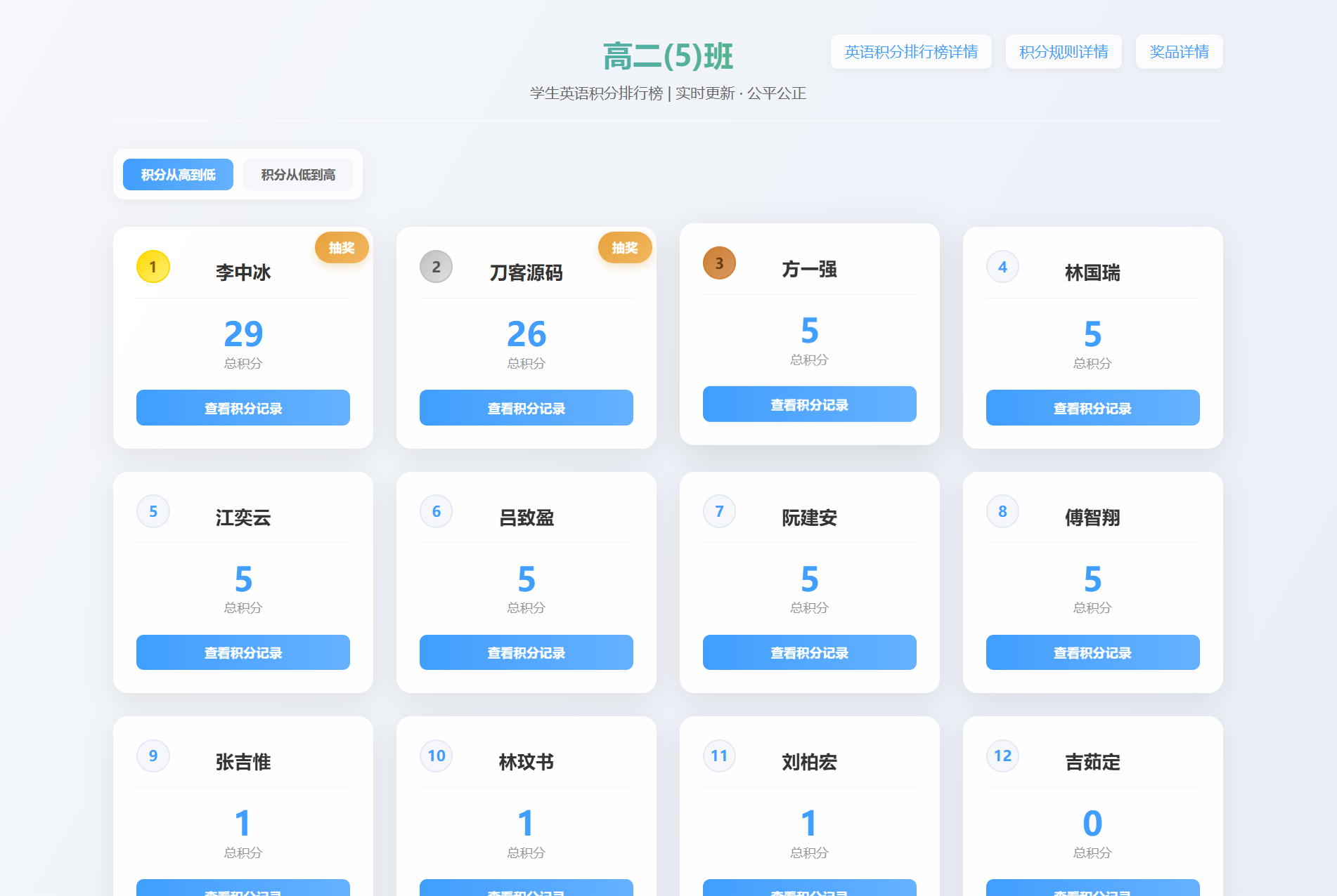 班级学生平时表现记录 积分抽奖系统源码 全开源-皮皮网创